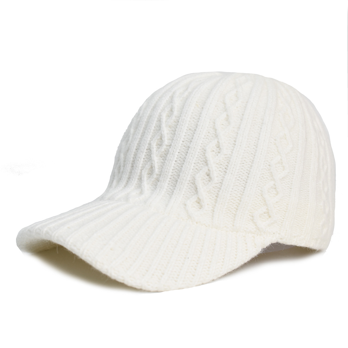Knitting Wool Baseball Cap Korean Warm Solid Color Light Plate Peaked Cap — foto 18