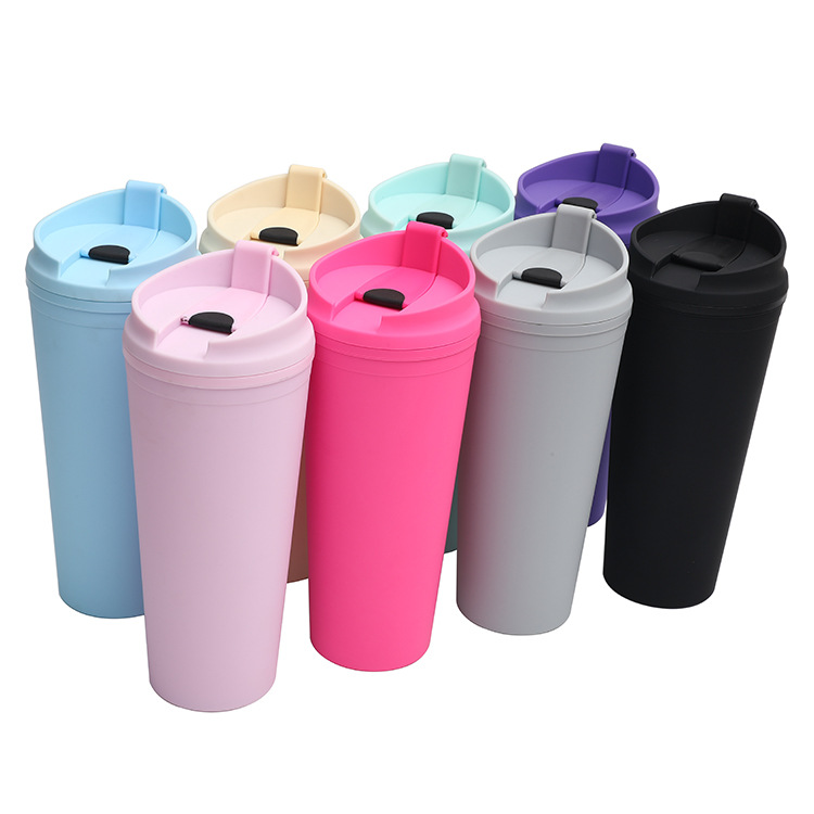 Title 3, Double Plastic Straw Cup Large Capacity Outdoor