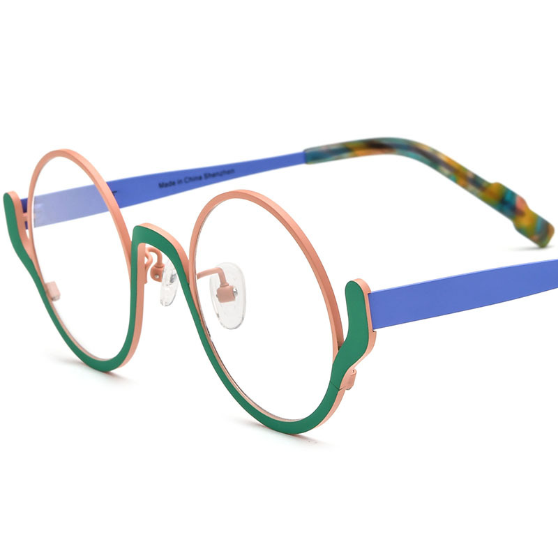 Colorful Ultra-light Pure Titanium Round Glasses Frame - Image 7