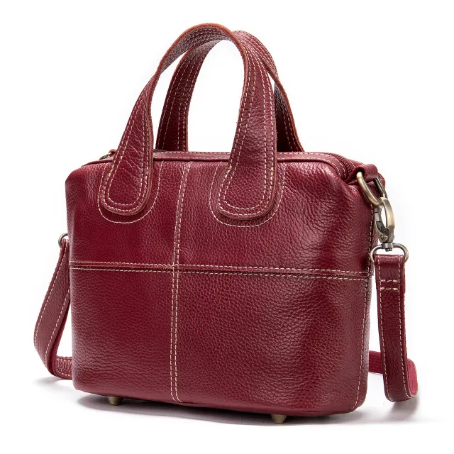 New Women's Bag Women's Leather Handbag Shoulder Messenger Bag Red - Shop at LoveMi
