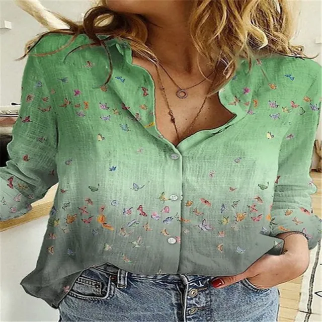 Women's Long Sleeve Lapel Geometric Print Fashion Casual Cardigan Sf5739 S - Shop at LoveMi