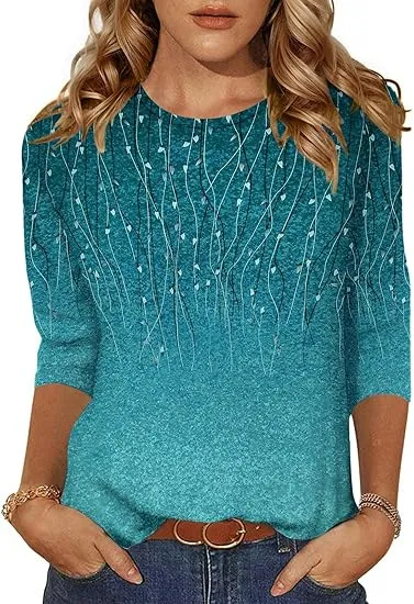 Women's Three quarter Sleeve T shirt Top Color 4 - Shop at LoveMi