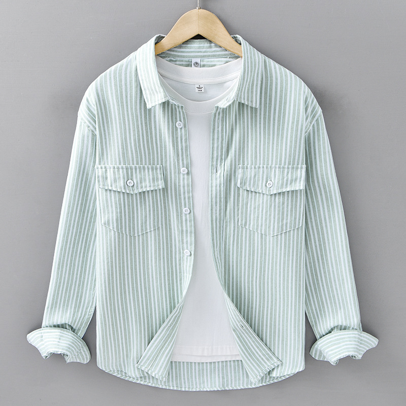 Mens Striped Long-Sleeve Casual Shirt Mens Striped Long-Sleeve Casual Shirt