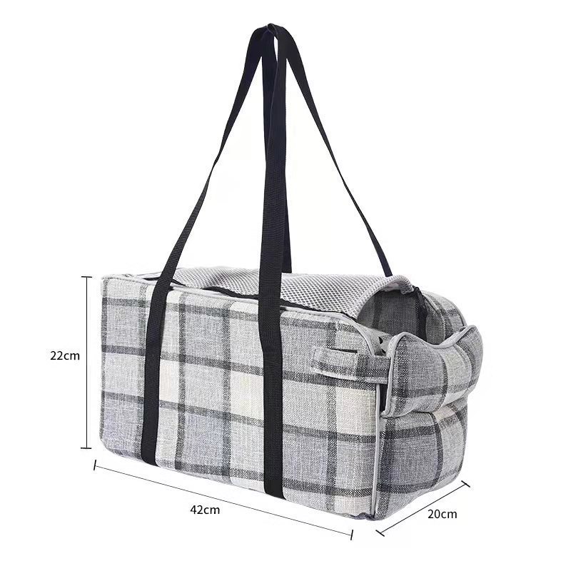 Plaid Ribbon Mesh Strap Tote