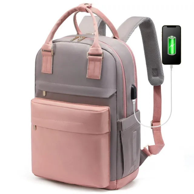 Girls Backpack Fashion Large Capacity Laptop Bag Portable Travel Backpack Gray - Shop at LoveMi