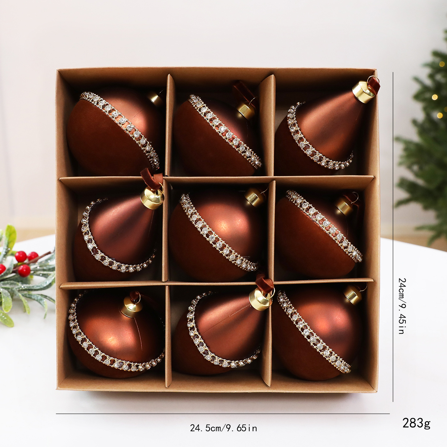 Plastic Christmas Ornaments, 9 Pieces, picture 6 of 6