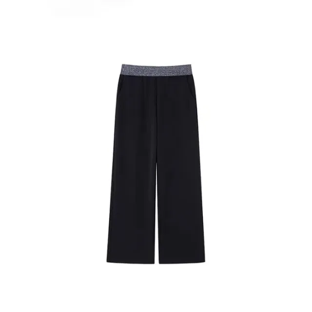 Women's AutumnWinter Fleece Lined Loose Effortless Style Sweatpants With A Slimming Effect For Pear Shaped Figures 484 Black - Shop at LoveMi