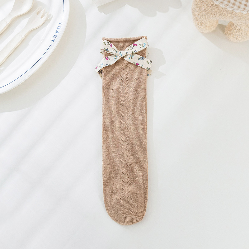 Children's Moving Circle Mesh Bow Long Tube Princess Socks - Image 3