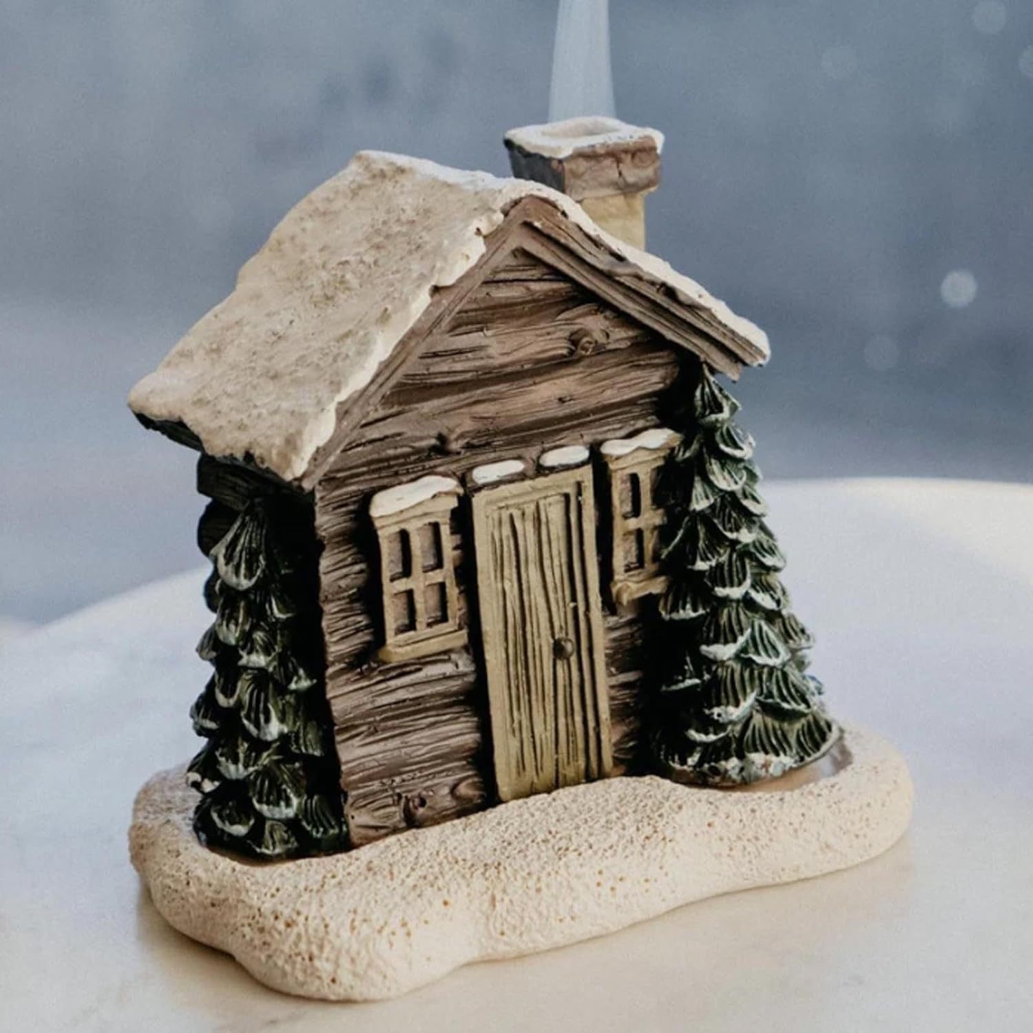 Title 6, Wooden House Snow Winter Incense Cone Burner