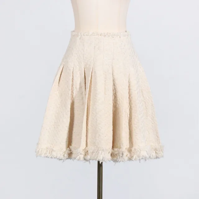 Fashion Tassel Short Jacket Skirt Two piece Set Apricot Skirt - Shop at LoveMi