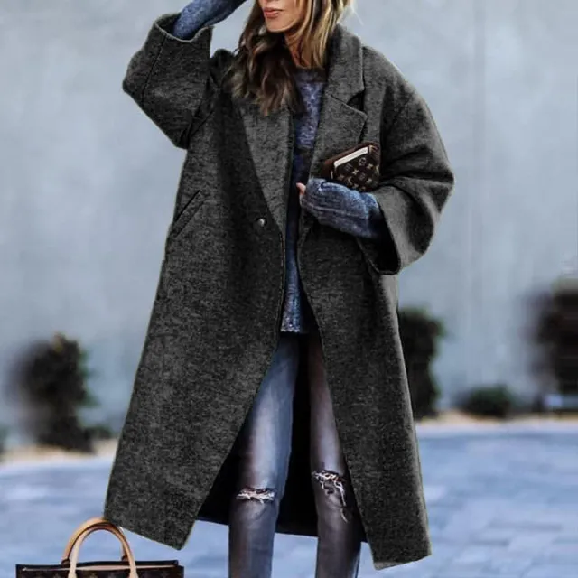 Women's Color Matching Plaid Long sleeved Coat Black - Shop at LoveMi