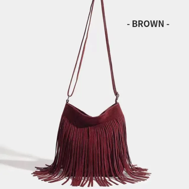 Artistic Tassel Simple And Popular Shoulder Bag Red - Shop at LoveMi