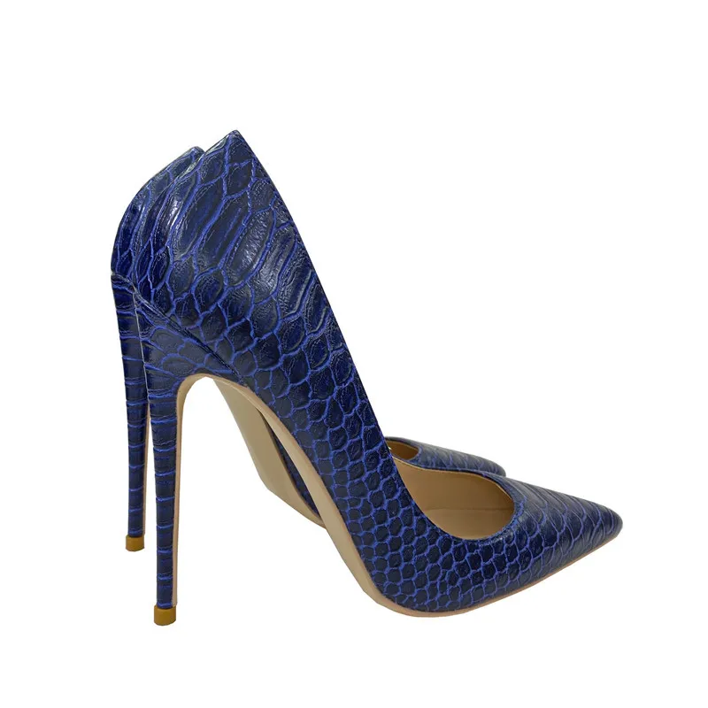 Pointed Toe Stiletto Low-cut Shoes Women - Blue