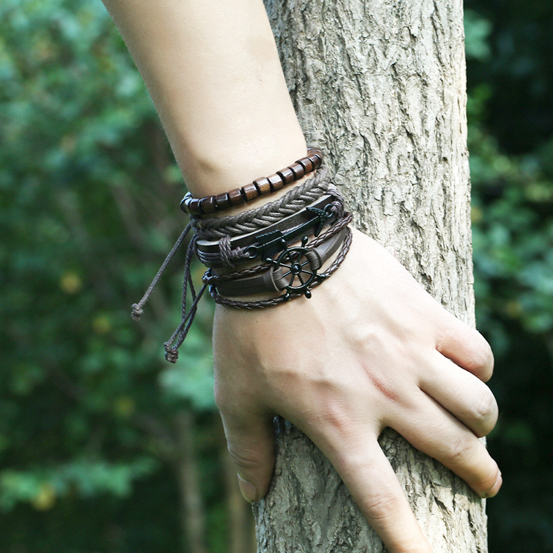 Men's Simple Vintage DIY Braided Bracelet Set