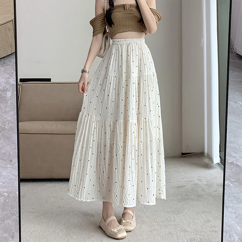 Stitching Ballet Style High Waist A- Line Skirt - White