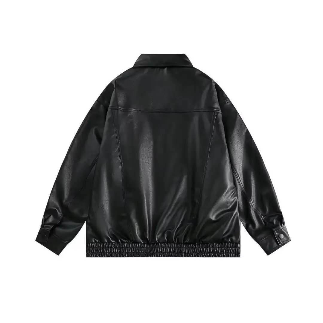 Retro Spring And Autumn New Leather Coat Coat Men's American Casual Loose Motorcycle Clothing