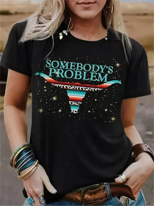 T shirt European And American Women's Clothing Short Sleeve Black - Shop at LoveMi