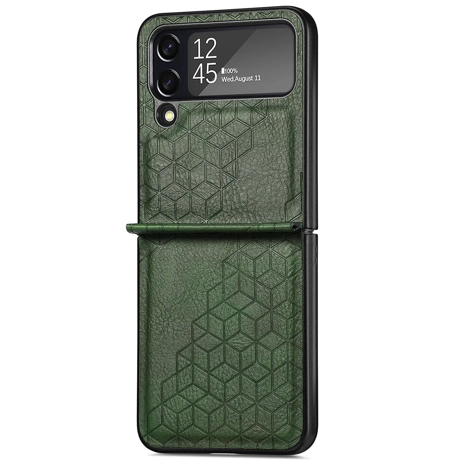 Solid Color Rhombus Leather Pattern Phone Case
