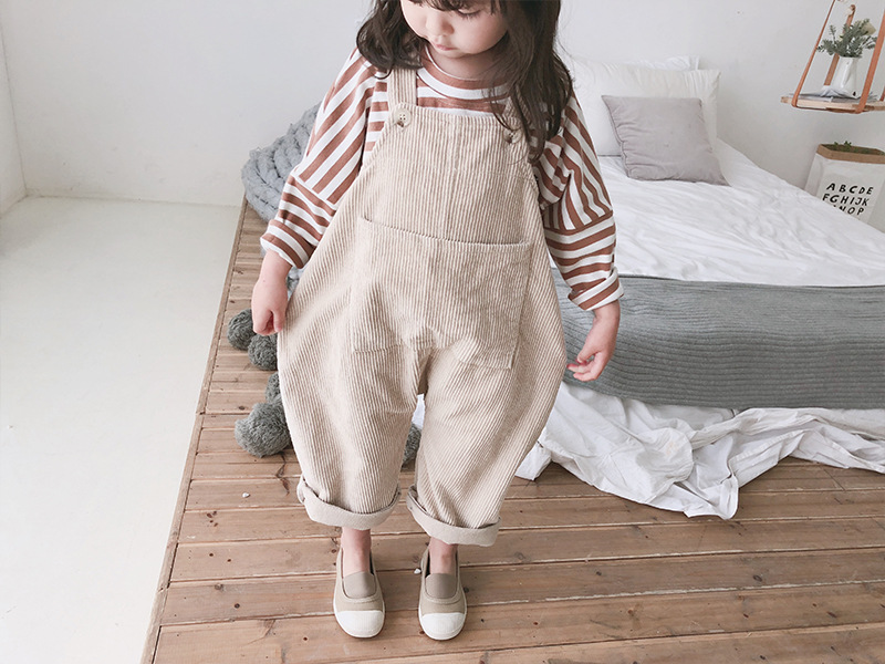 Title 18, Girls Korean Childrens Clothing Corduroy Strap...