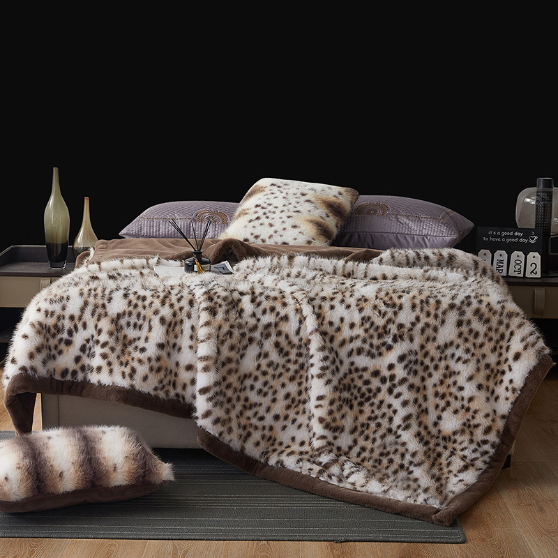 Affordable Luxury Faux Fur Sofa And Double Bed Side Fox Blanket