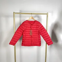 Lightweight Stand Collar Loose Design Cotton-padded Jacket - Wine - View 1