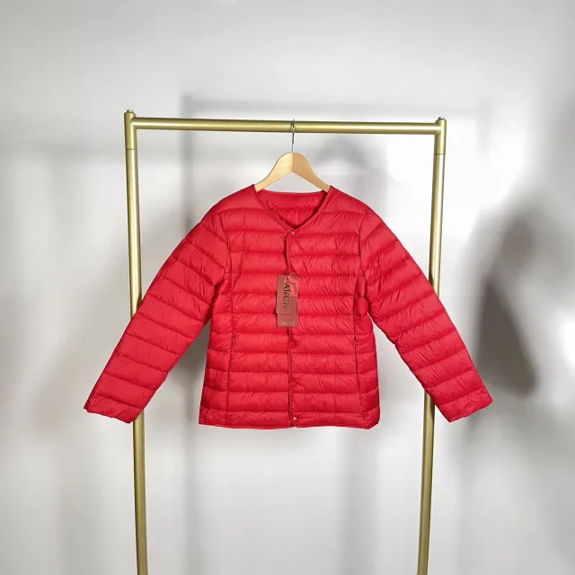Lightweight Stand Collar Loose Design Cotton padded Jacket Wine - Shop at LoveMi