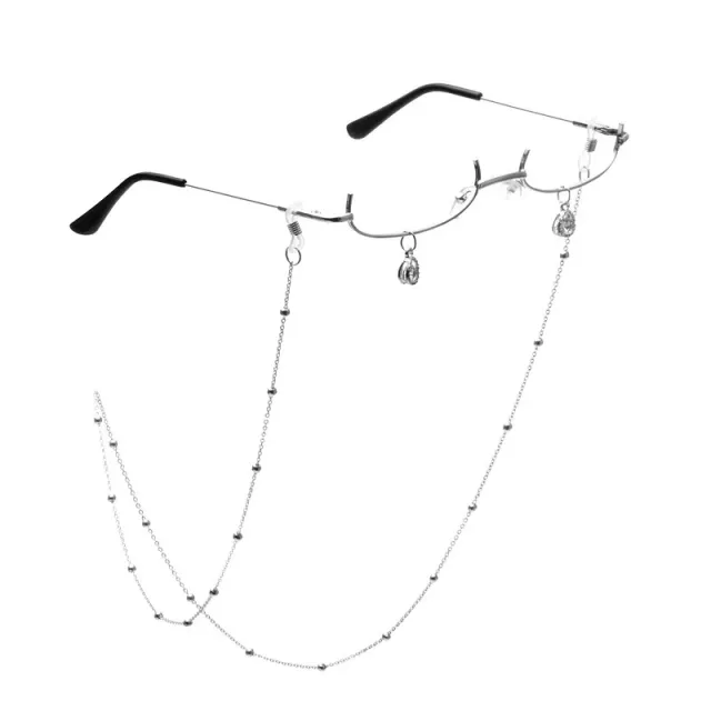 Pure Desire Style Half rim Glasses Lens free Decorative Frame Silver Chain - Shop at LoveMi