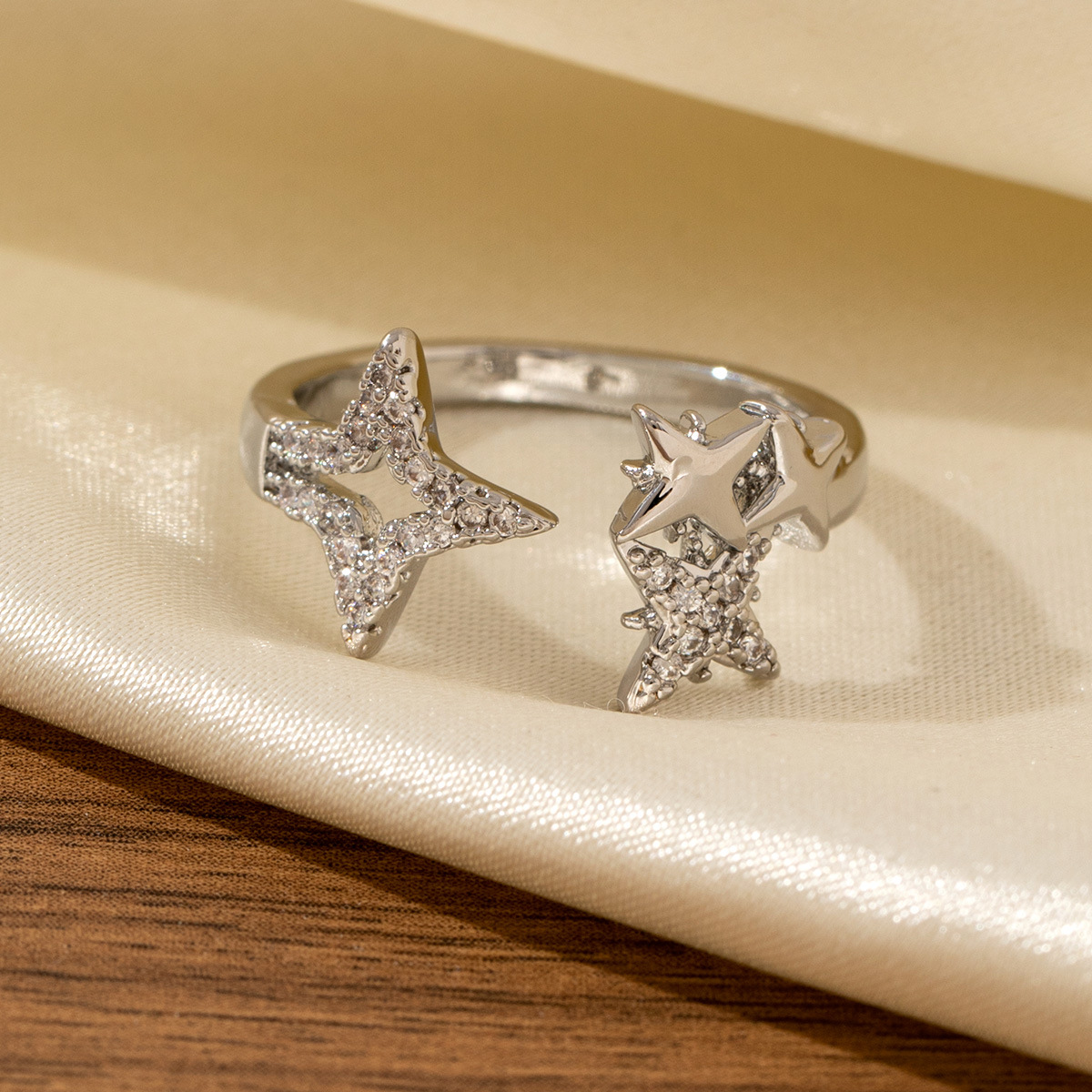 Elegant, Adjustable Symmetrical Ring For Women - Jewelry & Watches