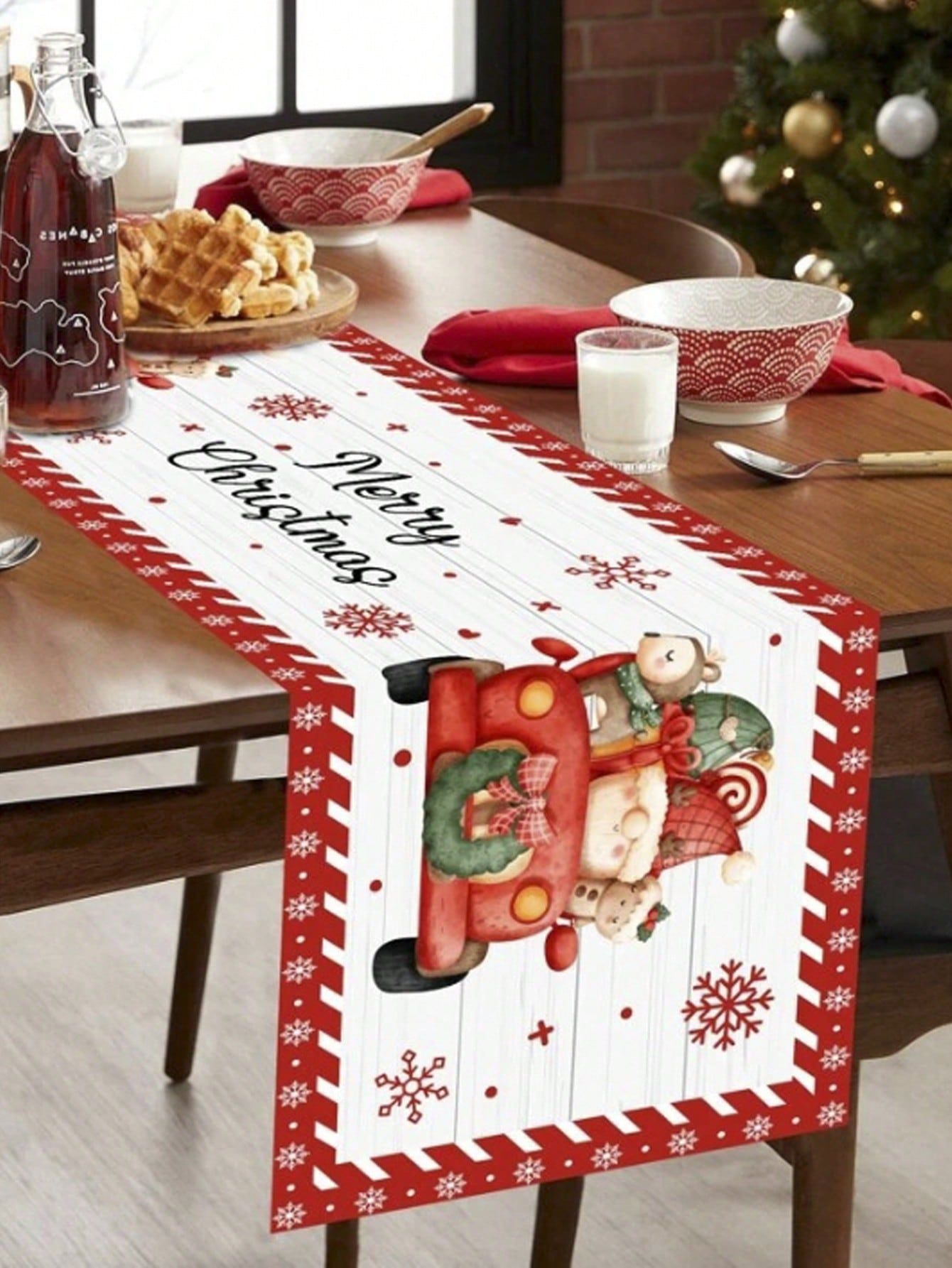 Title 5, Christmas Tree Printing Waterproof Dyed Tablecloth