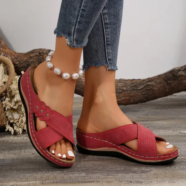 All matching Large Size Flat Bottom Non slip Light Slippers Red - Shop at LoveMi