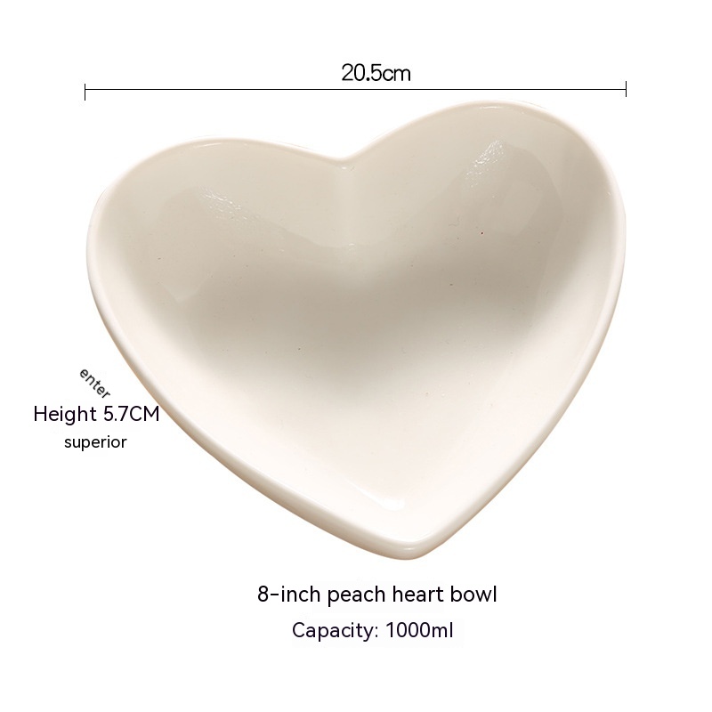 8 Inch Peach Heart Bowl