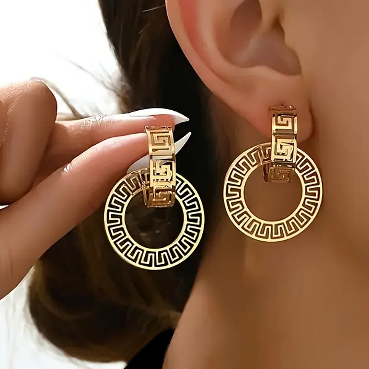 Hollow Geometry Earring Pendant For Ladies
