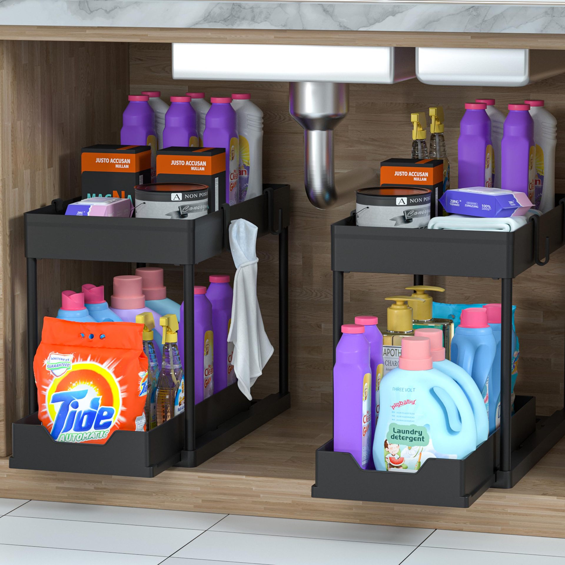 Kitchen Storage Rack A Versatile Mobile Organizer With Tiered Pull-out Shelves For Spice Jars 6