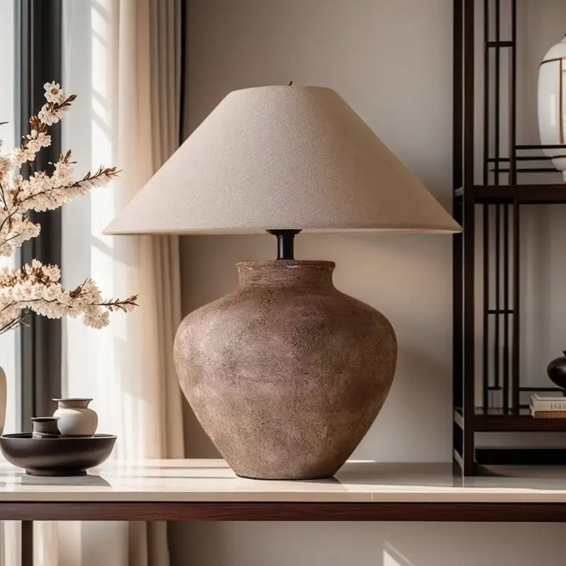 Wabi Sabi Style Table Lamp Ceramic Jar