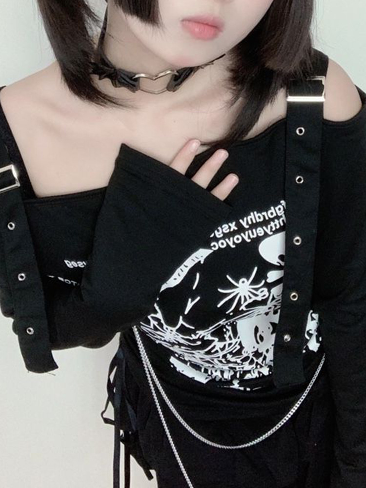 Off-shoulder Goth Off-shoulder Long Sleeve