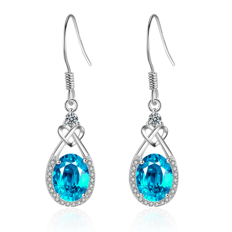 Tassel Austrian Earrings Heart Temperamental Internet Celebrity