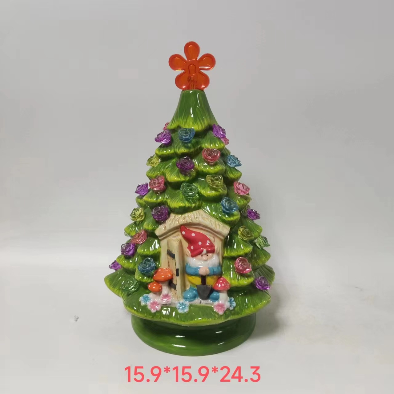 Title 3, Ceramic Luminous Tree Desktop LED Ornaments Sma...