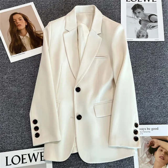 Casual Temperament Spring And Autumn Fried Street Small Suit Top Beige - Shop at LoveMi