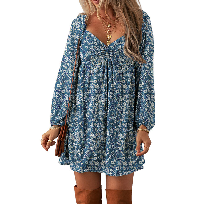 Floral Print Long Sleeve Dress, picture 7 of 8