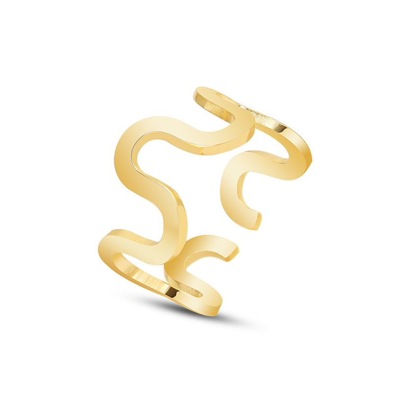 U-shaped Wave Opening Ring Geometric Hollow