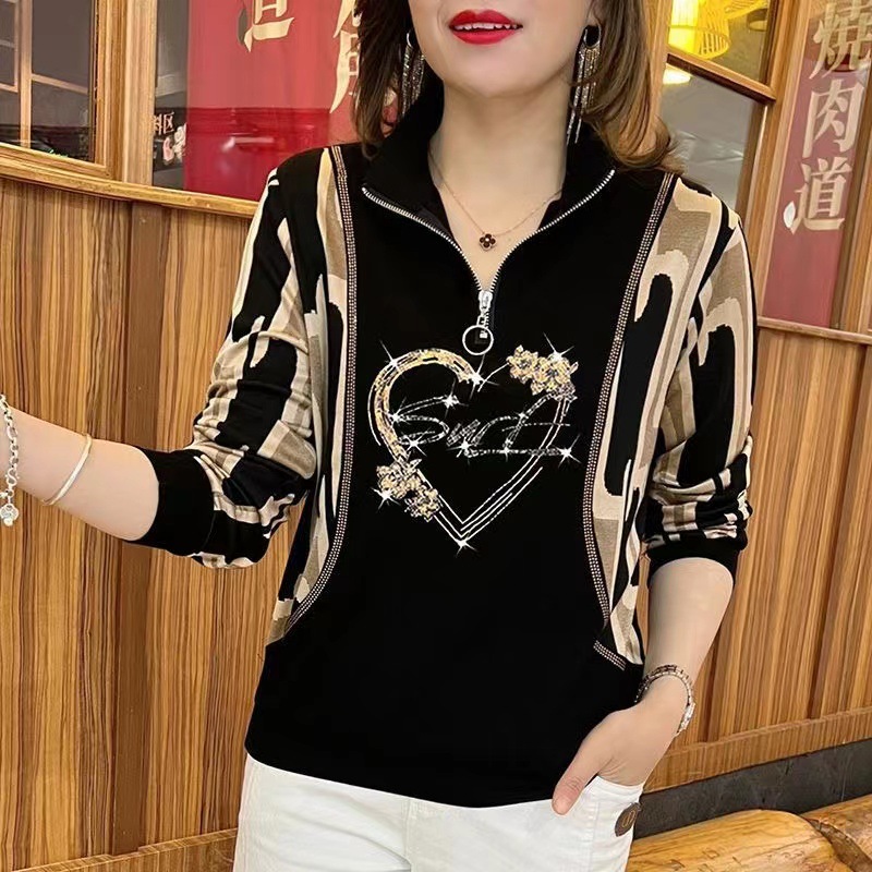 Women's Hot Stamping Fashionable Loose Printed Top