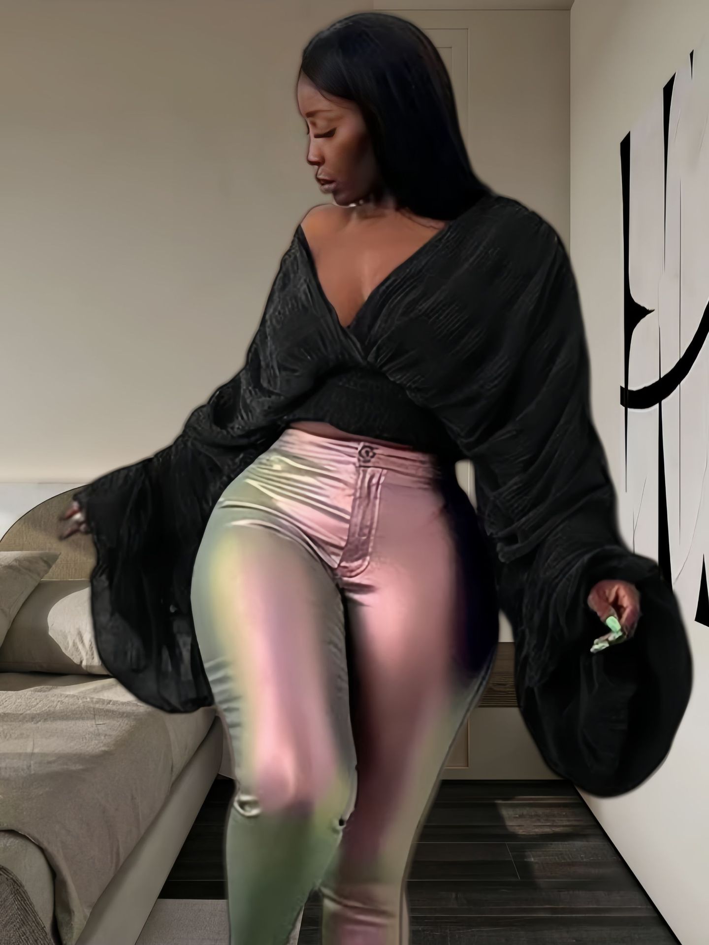 Women's Fashion Short Casual Temperament Top 614e608d 804c 49fc 8a67 2a8173d19912