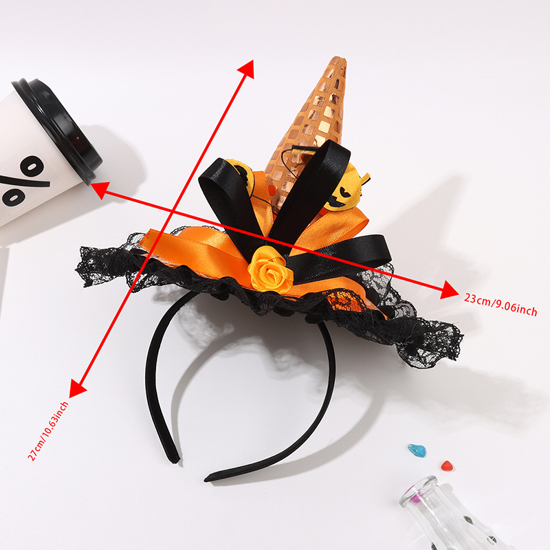 Pumpkin head hat halloween headband (black intestinal