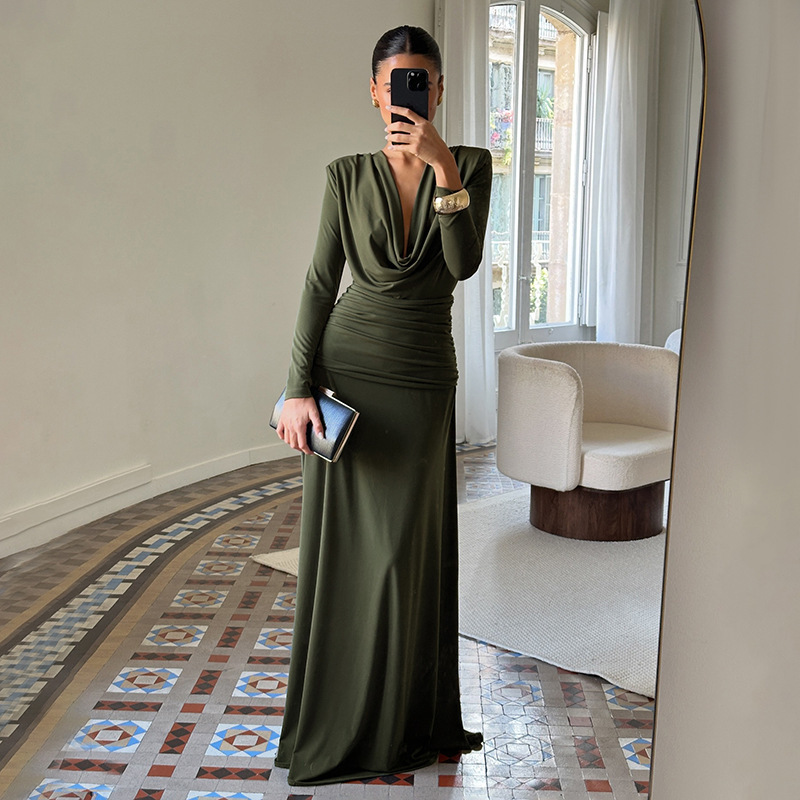 Women's Fashion Solid Color Sheath Dress