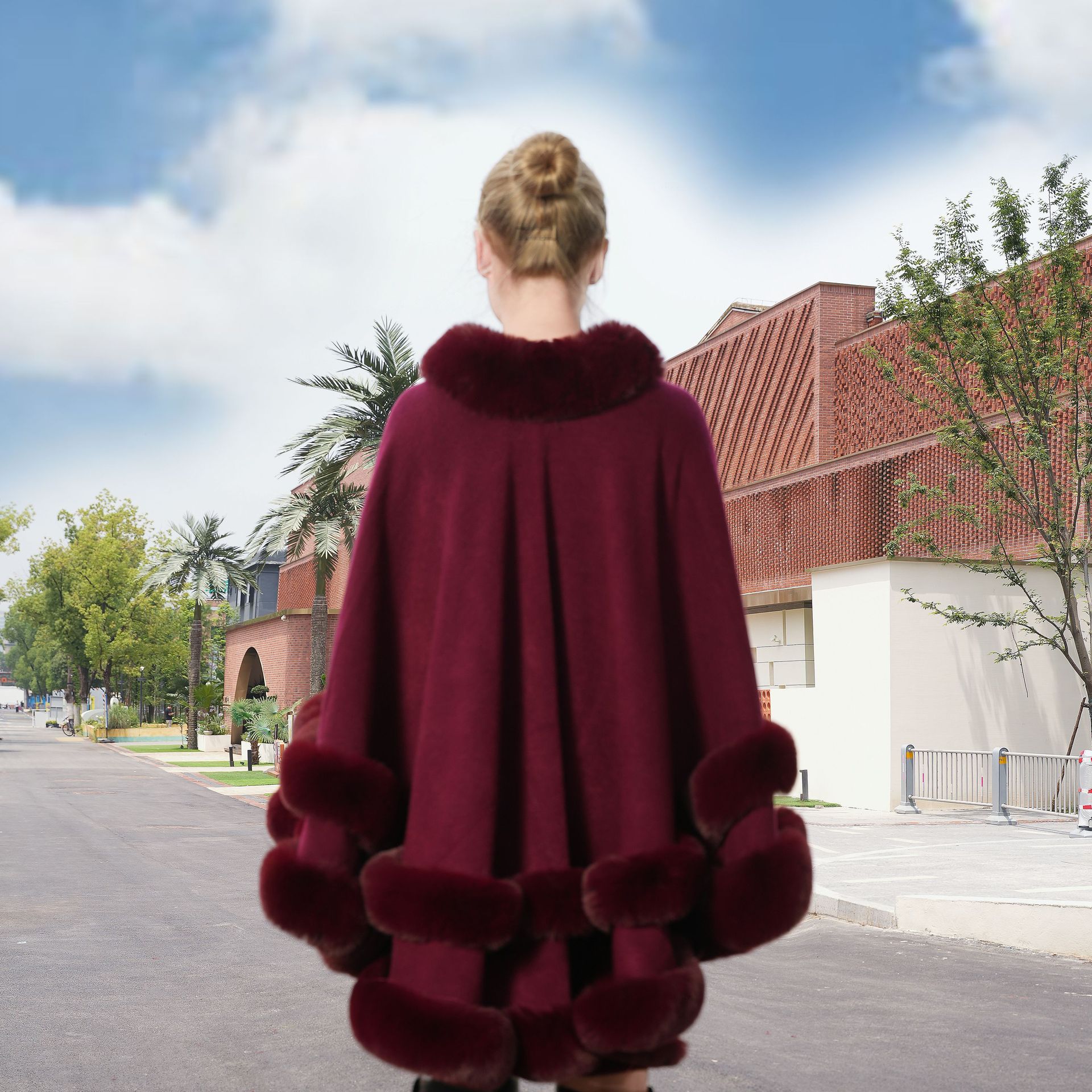 Plus Size Loose And Elegant Cloak All Match Dress Fur Shawl