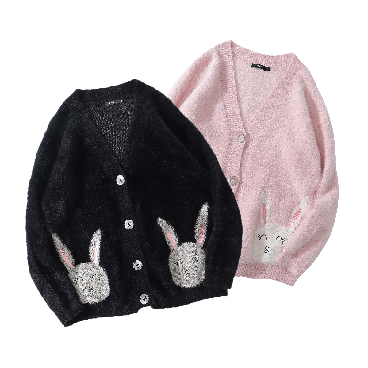 American Retro Sweet Embroidery Knitted Cardigan Sweater