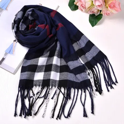 Autumn and Winter British Style Plaid Scarf