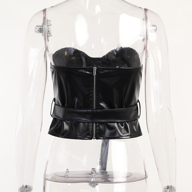 Title 4, Womens European And American Tube Top Dark Lea...