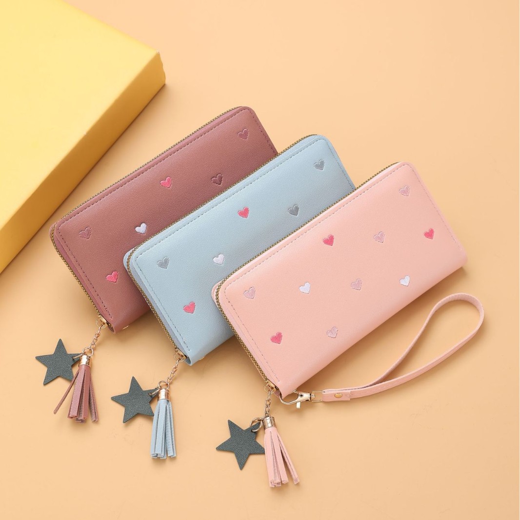 Cute Mini Embroidered Long Wallet For Women