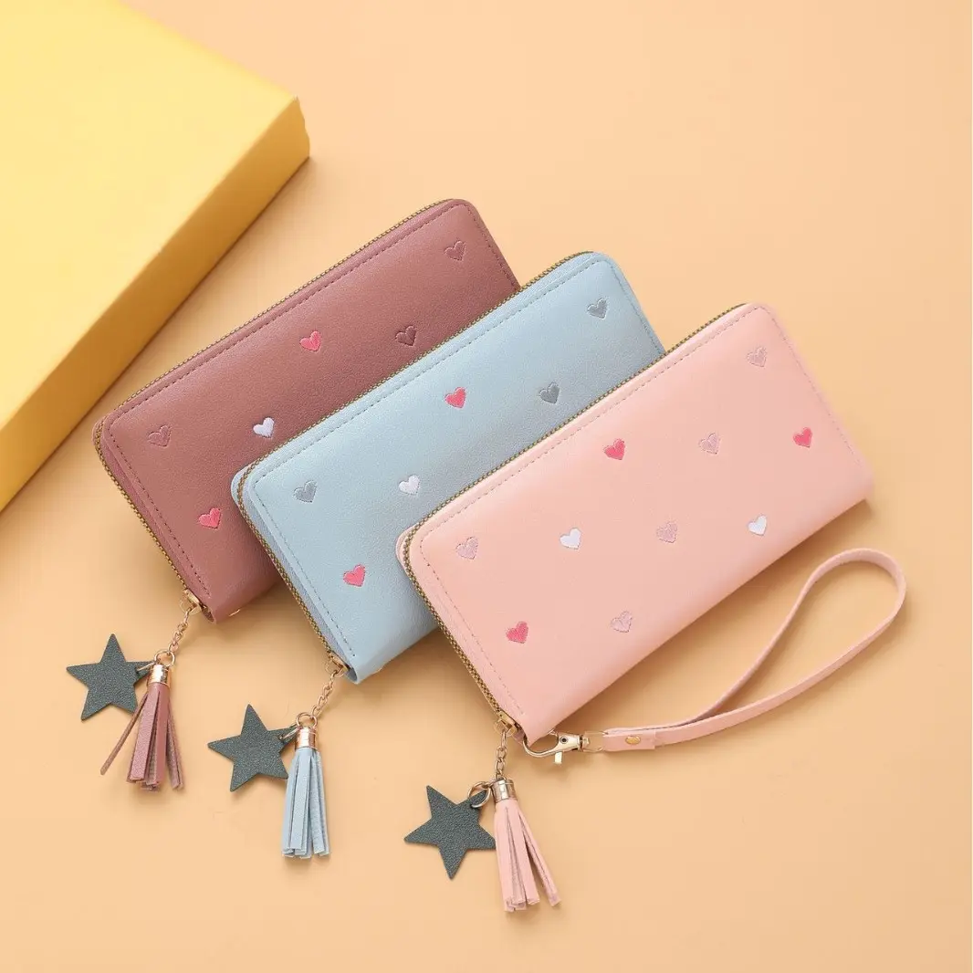 Cute Mini Embroidered Long Wallet